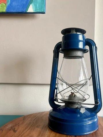Petroleumlamp - Metaal, Glas - Vintage kerosinelamp