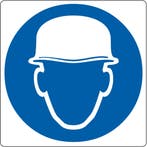 Vloerpictogram “veiligheidshelm verplicht” - Wit & Blauw -, Verzenden