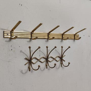 Kapstok (2) - Aluminium, Staal - 2 x Vintage kapstokrekken
