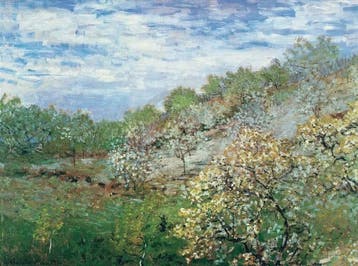 Kunstdruk Claude Monet - Bäume in Blüte 80x60cm, Verzenden, Nieuw
