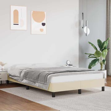 vidaXL Bedframe kunstleer crèmekleurig 120x200 cm, Overige materialen, Verzenden, Nieuw, Twijfelaar