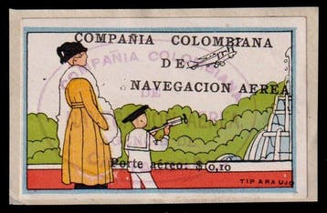 Colombia 1920 - Colombia zeldzame luchtpost Scott C2, Gestempeld