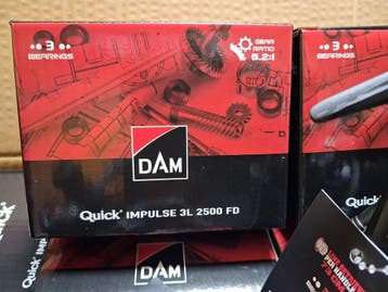 2 stuks DAM Quick Impulse 3L 2500 molens+nylon...€45,-, Ophalen of Verzenden, Nieuw, Molen