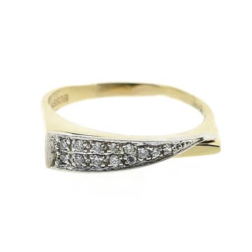 Assos bicolor gouden ring met zirconia, Gebruikt, Ophalen of Verzenden, 17 tot 18, Met edelsteen