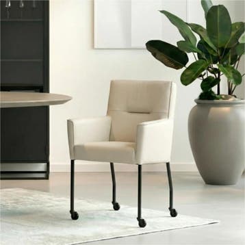 Set van 4 Leren eetkamerstoelen Lucky - Toledo Misty, Ophalen of Verzenden, Nieuw, Leer