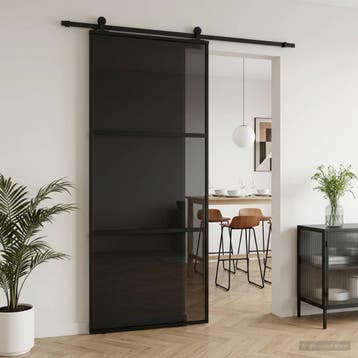 vidaXL Schuifdeur 90 x 205 cm Gelaagd Glas en Aluminium, Verzenden, Nieuw