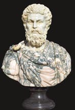sculptuur, Busto imperatore Marco Aurelio - 62 cm - Marmer, Antiek en Kunst