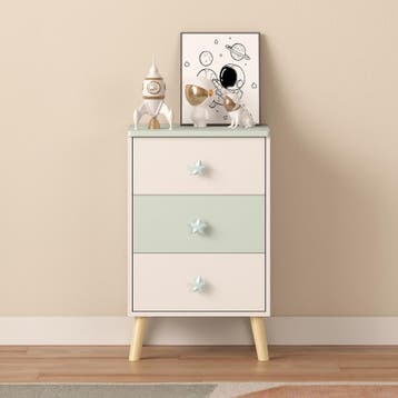 Kindernachtkastje Sandnes wit en mintgroen 62x38x30 cm [en.c, Verzenden, Nieuw