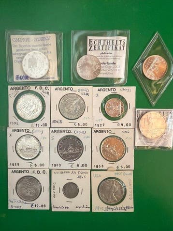 Wereld. Collection of silver coins