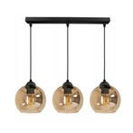 Hanglamp – Industrieel 3-Lichts Amber – Langwerpig, Verzenden, Nieuw, Glas