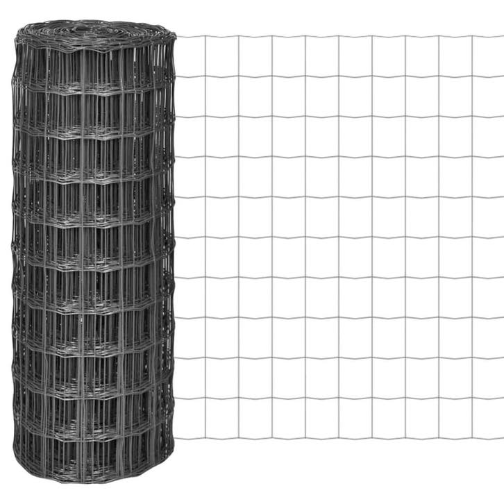 vidaXL Euro hek 10x1 m staal grijs, Tuin en Terras, Schuttingen, Nieuw, IJzer, 1 tot 2 meter, Verzenden