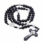 Fako Bijoux - Rozenkrans Ketting - Hout - Zwart - 10mm, Sieraden, Tassen en Uiterlijk, Kettingen, Verzenden, Nieuw