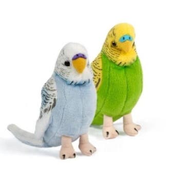 Set van 2 pluche grasparkiet knuffels - 14 cm - vogels, Verzenden, Nieuw