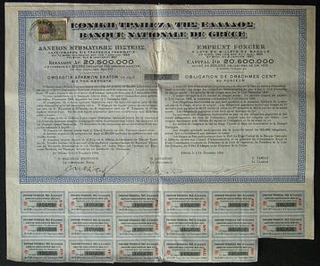 Themacollectie - Griekenland 1904 - obligatiecertificaat -
