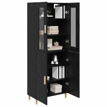 vidaXL buffetkast Zwart Eiken 69,5 x 34 x 180 cm, Minder dan 50 cm, Verzenden, Nieuw, Minder dan 100 cm