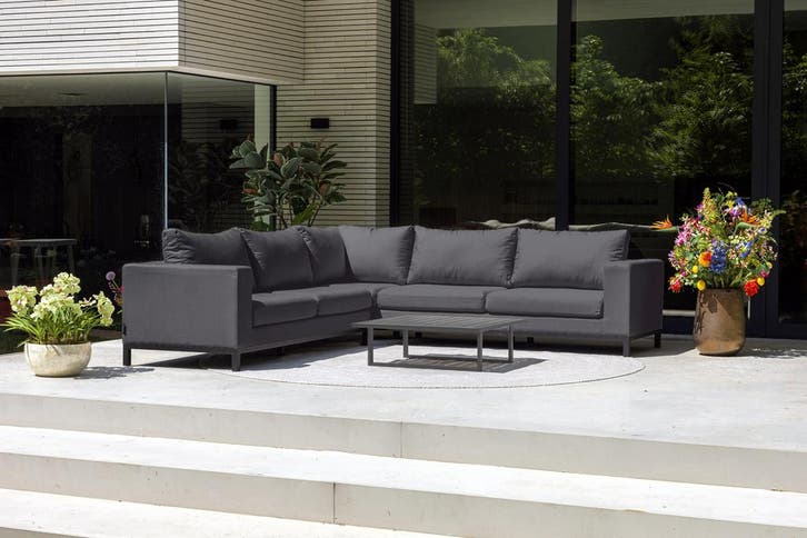 Flow. Square Straight hoekbank sooty |, Tuin en Terras, Tuinsets en Loungesets, Ophalen of Verzenden