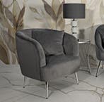 FAUTEUIL ZILVERKLEURIG MET KUSSEN CM 73X66X78, Huis en Inrichting, Ophalen of Verzenden, Nieuw