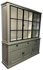 Buffetkast Soest Engels groen met stalen deuren 200cm, Huis en Inrichting, Kasten | Buffetkasten, Ophalen of Verzenden, Nieuw