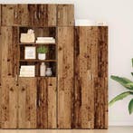vidaXL Opbergkast 3 pcs Oudhout 30 x 42,5 x 225 cm, Minder dan 50 cm, Nieuw, Overige houtsoorten, Verzenden