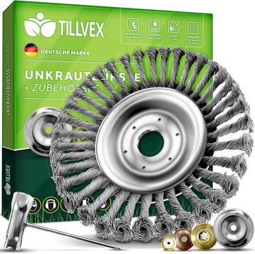 Tillvex® Onkruidborstel voor bosmaaier - RVS Borstel, Verzenden, Zo goed als nieuw