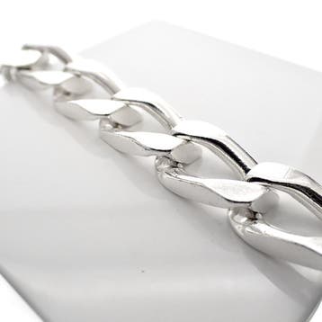 Robuuste zilveren gourmetschakel armband (Schakelarmband), Ophalen of Verzenden, Gebruikt, Zilver, Zilver