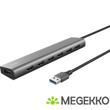 Trust Halyx 7-Port Mini USB Hub Aluminium, Verzenden, Nieuw, Trust
