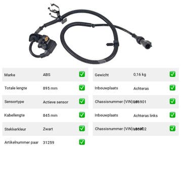 ABS-sensor Jaguar S-Type 4.2 V8 (X200) Van 2002-04 tot 2007-, Verzenden, Nieuw, Jaguar