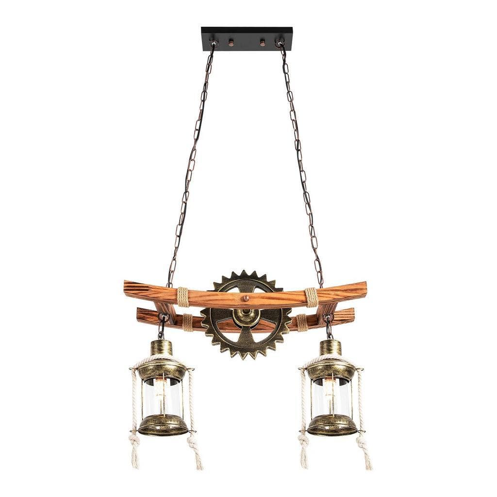 Hanglamp E27, 2 vlammen, in hoogte verstelbaar, industriële