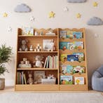 LIVSK Kinderboekenkast - 5 Planken en 4 Open Vakken - Robuus, Boeken, Verzenden, Nieuw