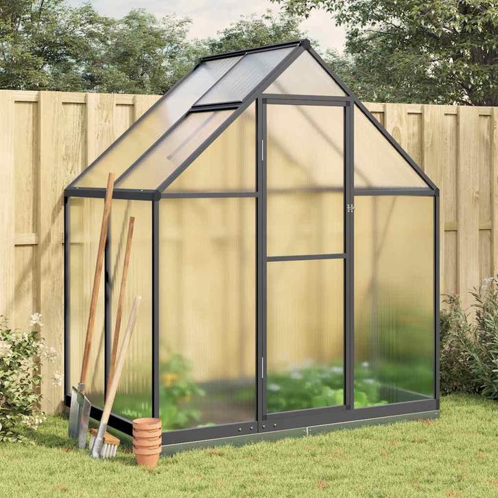 vidaXL Tuinkas met basisframe 169x114x202 cm aluminium, Tuin en Terras, Kassen, Nieuw, Verzenden