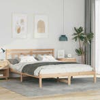 vidaXL Bedframe Bruin 160 x 200 cm Massief grenenhout, Verzenden, Nieuw, Beige, Hout
