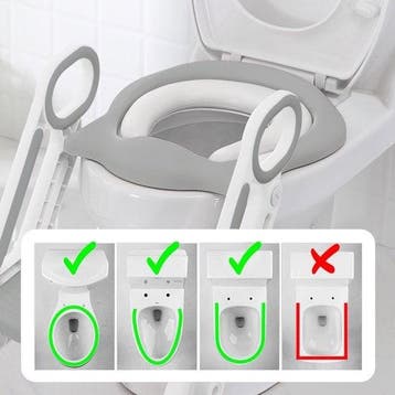 2dekans | LifeGoods WC Verkleiner met Trapje - Toilettrainer, Ophalen of Verzenden, Zo goed als nieuw, Grijs