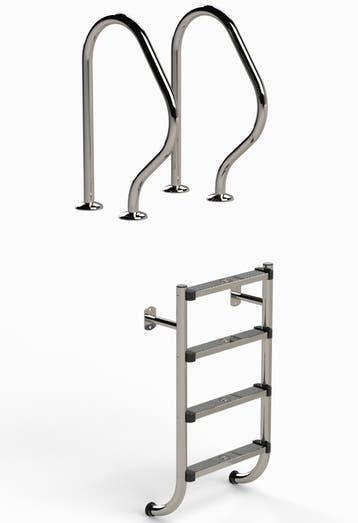 IDEAL 2-delige RVS zwembadtrap 4 treden - AISI 304, Verzenden, Nieuw
