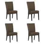 Set van 4 Leren eetkamerstoelen Just - Toledo Moss, Huis en Inrichting, Stoelen, Ophalen of Verzenden, Nieuw, Leer