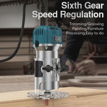 Krachtige 800W Elektrische Houtfrees Trimmer met 6 Snelheden, Doe-het-zelf en Verbouw, Gereedschap | Freesmachines, Verzenden