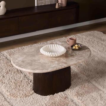 Salontafel Noel Bruin Marmer 90 cm | Starfurn, Ophalen of Verzenden, Nieuw