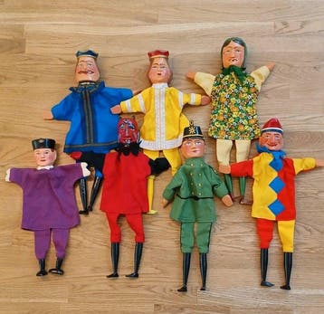 Kasperle poppen - Poppenhuis Kasperle poppen - 1940-1950 -