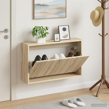 vidaXL Wandgemonteerde Schoenkast ARNHEM 71 x 17 x 43 cm, Verzenden, Nieuw