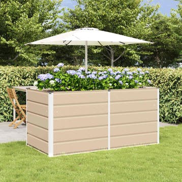 vidaXL Plantenbak Ivoor 160 x 80 x 75 cm Staal, Tuin en Terras, Bloembakken en Plantenbakken, Verzenden, Nieuw, Metaal, 60 tot 100 cm