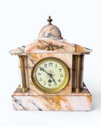 Klok - Art Deco Marmer, Brons, Glas - 1850-1900 - Japy, Antiek en Kunst