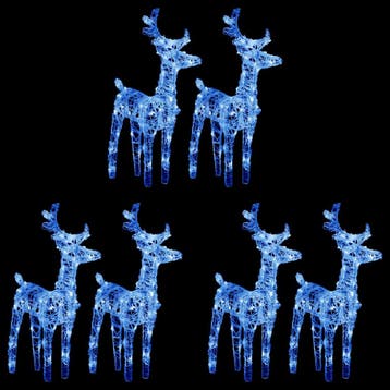 vidaXL Kerstrendieren 6 st 240 LEDs acryl blauw, Verzenden, Nieuw