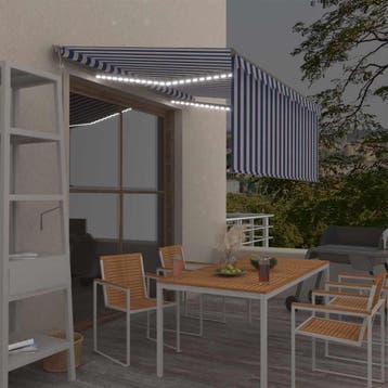 vidaXL Luifel automatisch met gordijn LED windsensor 3x2,5 m, Verzenden, Nieuw