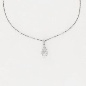 Ketting met hanger - 14 karaat Witgoud Diamant (Natuurlijk)