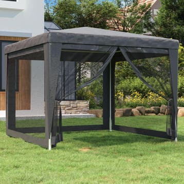 vidaXL Partytent met 4 mesh zijwanden 3x3 m HDPE, Verzenden, Nieuw, Partytent