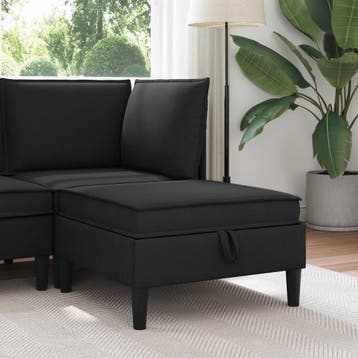 vidaXL Sofa Kruk met Opslag Zwart Fluweel, Verzenden, Nieuw, Stof, Minder dan 150 cm