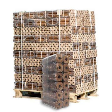 Pini Kay briketten (import) pallet 96 zakken x 10kg (960kg), Tuin en Terras, Minder dan 3 m³, Ophalen of Verzenden, Overige houtsoorten