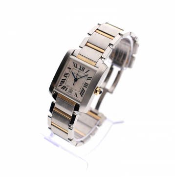 Cartier Tank Française 2302 W51005Q4; Automatisch Horloge, Overige merken, Staal, Polshorloge, Ophalen of Verzenden