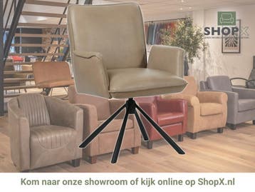 Leren draaibare eetkamerstoel Elite - Granada Taupe, 60 tot 90 cm, Nieuw, Leer, Ophalen of Verzenden