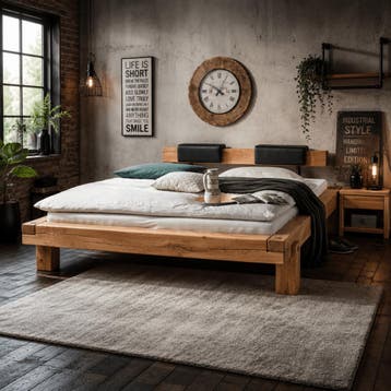 Van Schaik Eikenhof Massief Eiken Balkenbed - 180 x 220, Nieuw