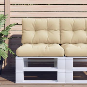 vidaXL Palletkussens 2 st stof beige, Verzenden, Nieuw, Beige